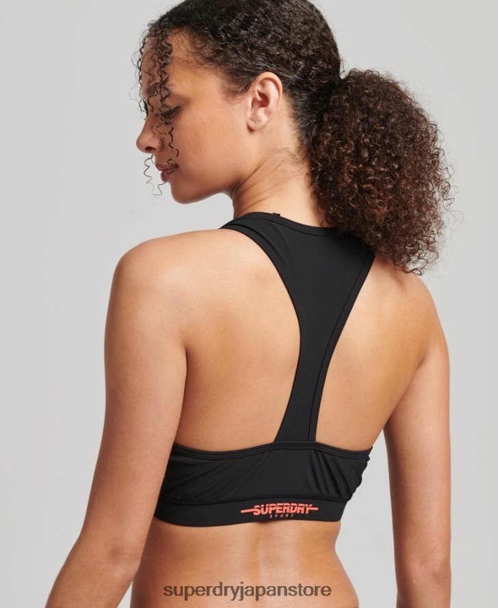 水泳スポーツビキニトップ 女性 Superdry 衣類 黒 2J62PZ3255