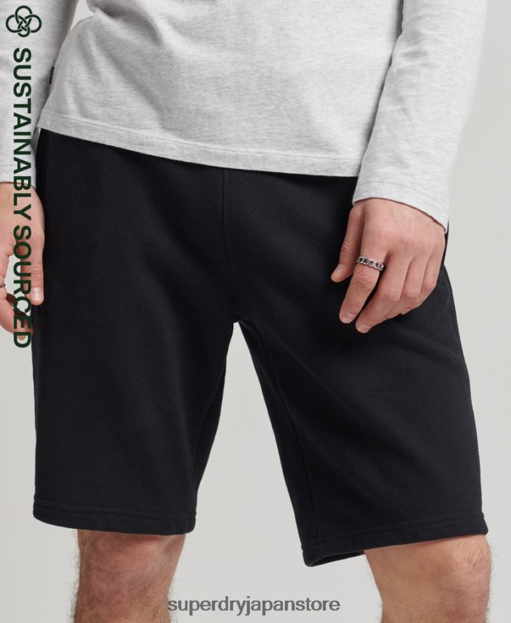 オーガニックコットン ヴィンテージロゴ ジャージー ショーツ 男性 Superdry 衣類 黒 2J62PZ326