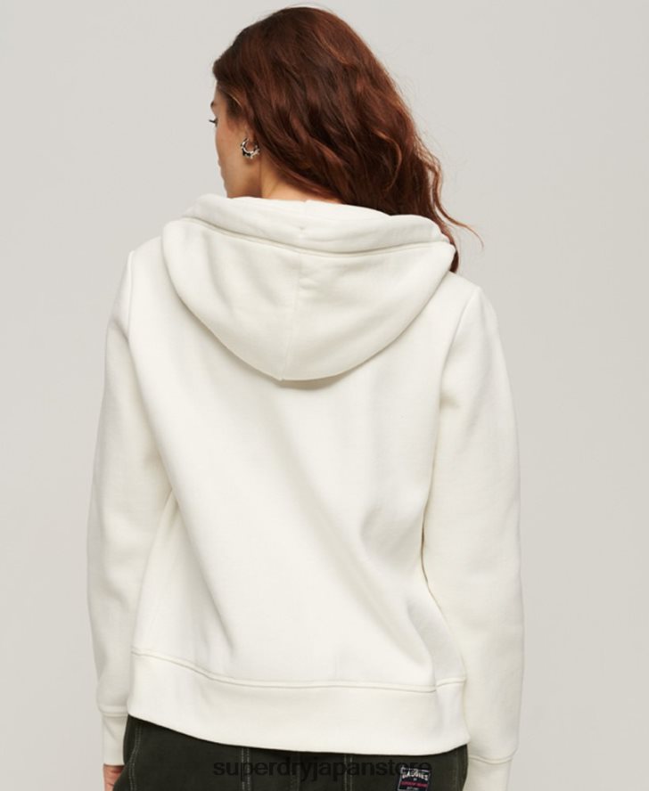 エッセンシャルロゴジップパーカー 女性 Superdry 衣類 白 2J62PZ3269