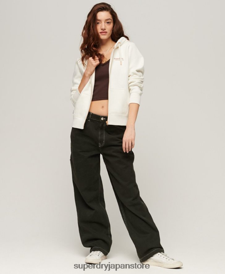 エッセンシャルロゴジップパーカー 女性 Superdry 衣類 白 2J62PZ3269