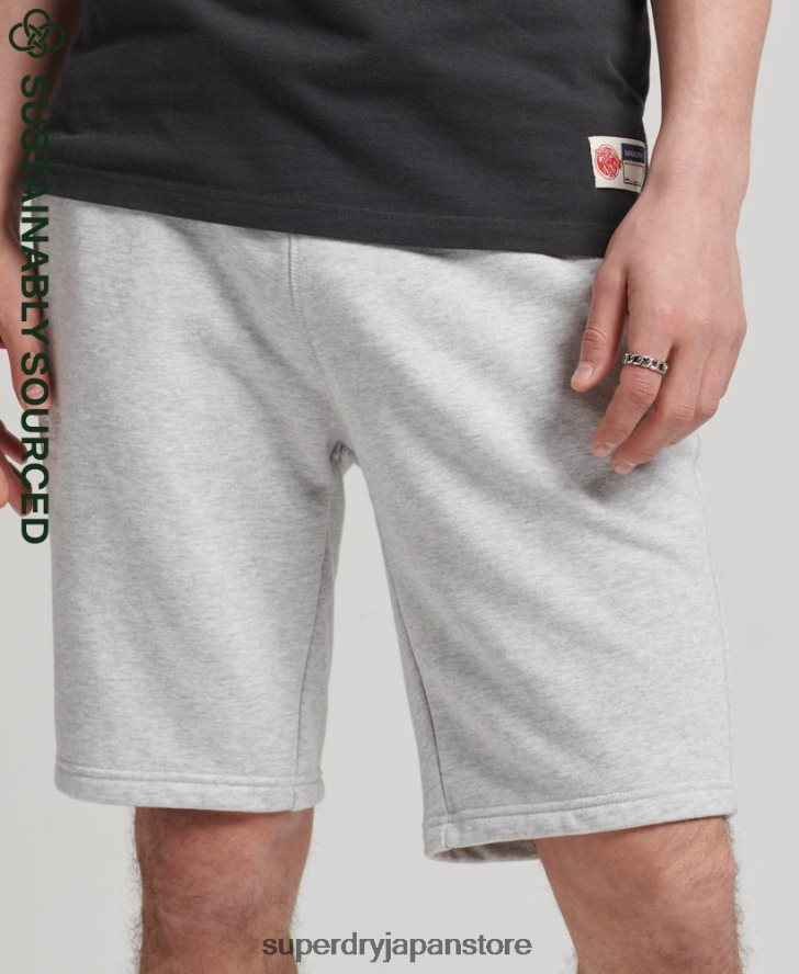 オーガニックコットン ヴィンテージロゴ ジャージー ショーツ 男性 Superdry 衣類 ライトグレー 2J62PZ327