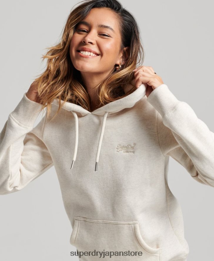 ヴィンテージロゴ刺繍パーカー 女性 Superdry 衣類 クリーム 2J62PZ3270