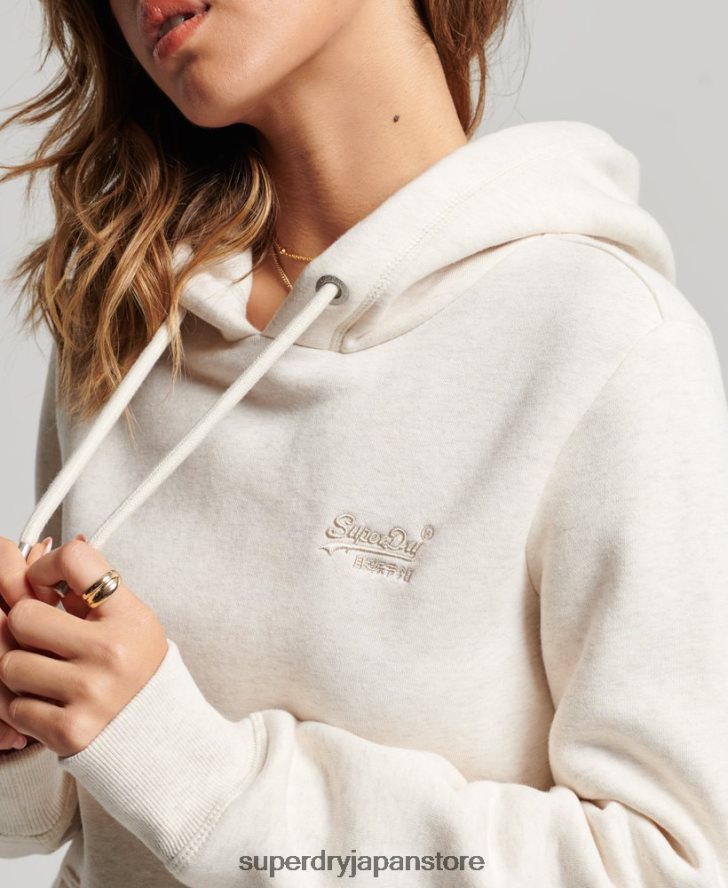 ヴィンテージロゴ刺繍パーカー 女性 Superdry 衣類 クリーム 2J62PZ3270