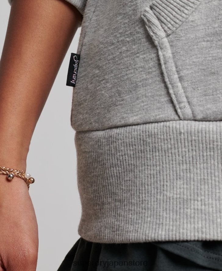 エンボスグラフィックロゴ パーカー 女性 Superdry 衣類 グレー 2J62PZ3278