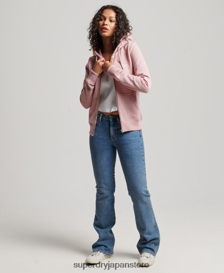 ヴィンテージロゴ刺繍ジップパーカー 女性 Superdry 衣類 ピンク 2J62PZ3279