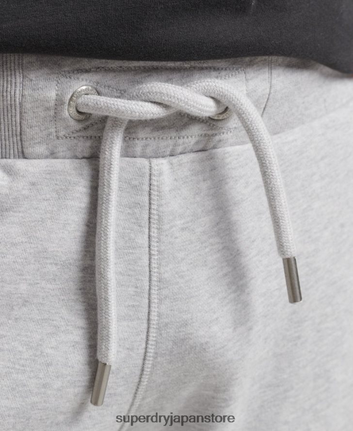 オーガニックコットン ヴィンテージロゴ ジャージー ショーツ 男性 Superdry 衣類 ライトグレー 2J62PZ327