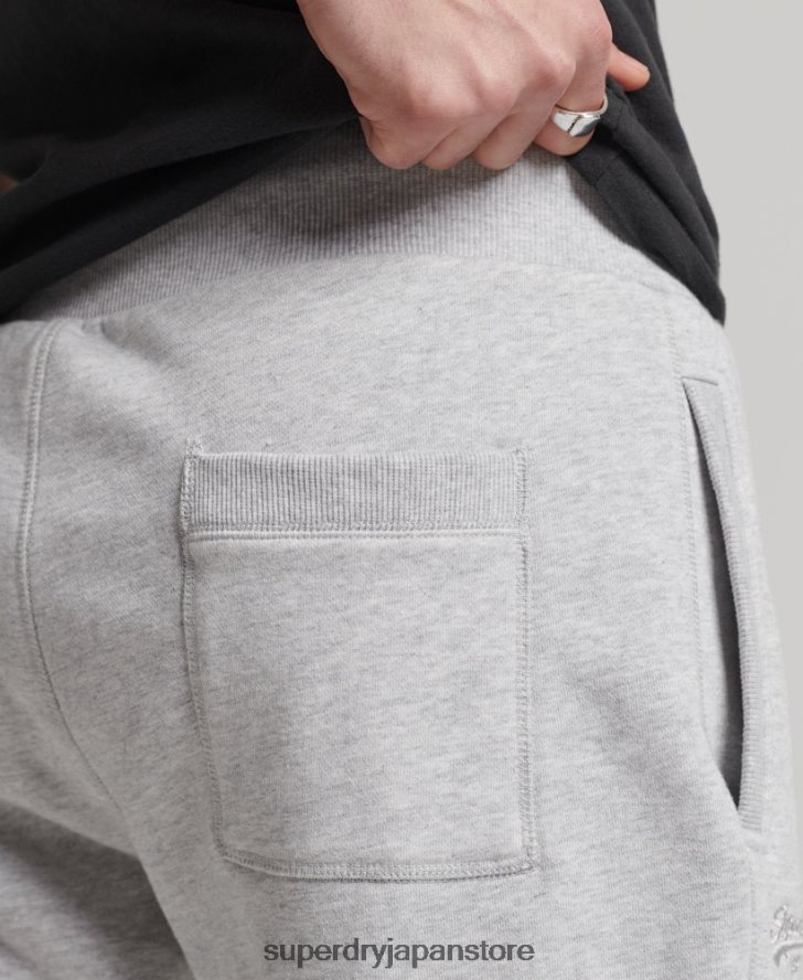 オーガニックコットン ヴィンテージロゴ ジャージー ショーツ 男性 Superdry 衣類 ライトグレー 2J62PZ327