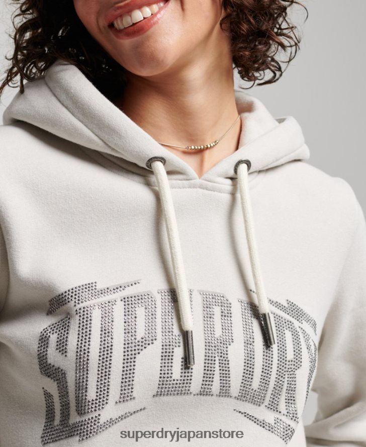 装飾パーカー 女性 Superdry 衣類 ライトグレー 2J62PZ3280