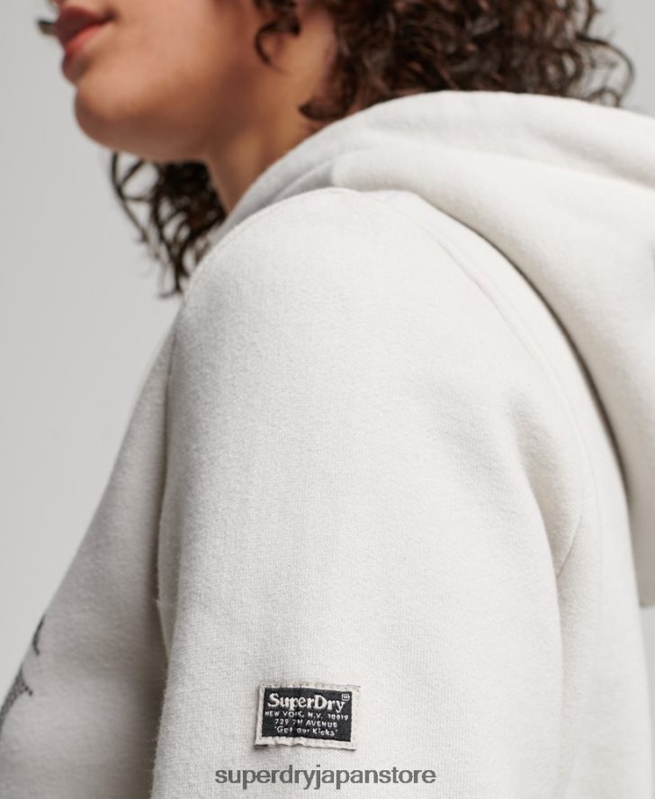 装飾パーカー 女性 Superdry 衣類 ライトグレー 2J62PZ3280