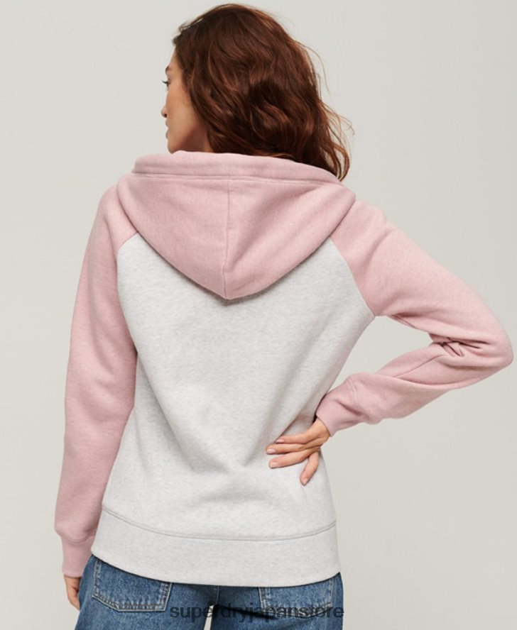 ヴィンテージロゴ刺繍ベースボールジップパーカー 女性 Superdry 衣類 グレー 2J62PZ3283