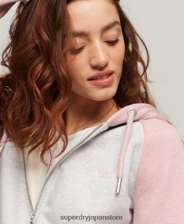 ヴィンテージロゴ刺繍ベースボールジップパーカー 女性 Superdry 衣類 グレー 2J62PZ3283