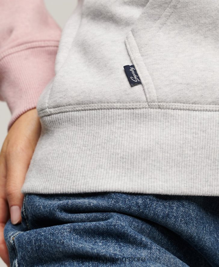 ヴィンテージロゴ刺繍ベースボールジップパーカー 女性 Superdry 衣類 グレー 2J62PZ3283