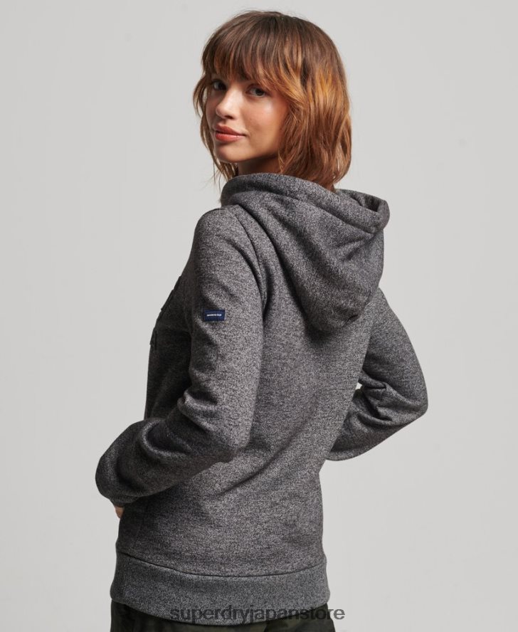 エンボスグラフィックロゴ パーカー 女性 Superdry 衣類 濃い灰色 2J62PZ3285