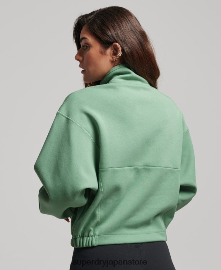 テックバットウィングハーフジップスウェットシャツ 女性 Superdry 衣類 緑 2J62PZ3286