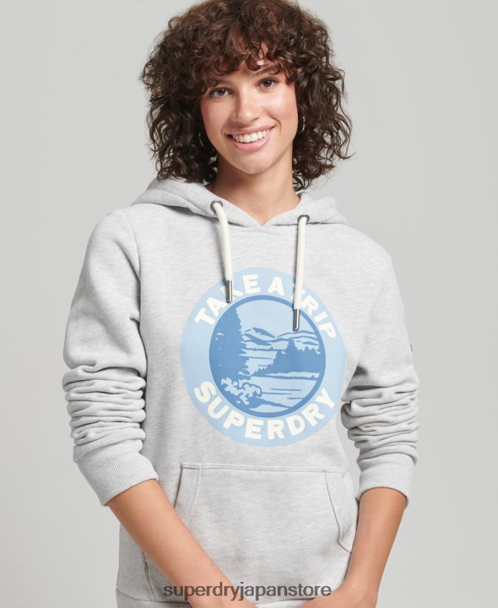 トラベルパーカー 女性 Superdry 衣類 ライトグレー 2J62PZ3291