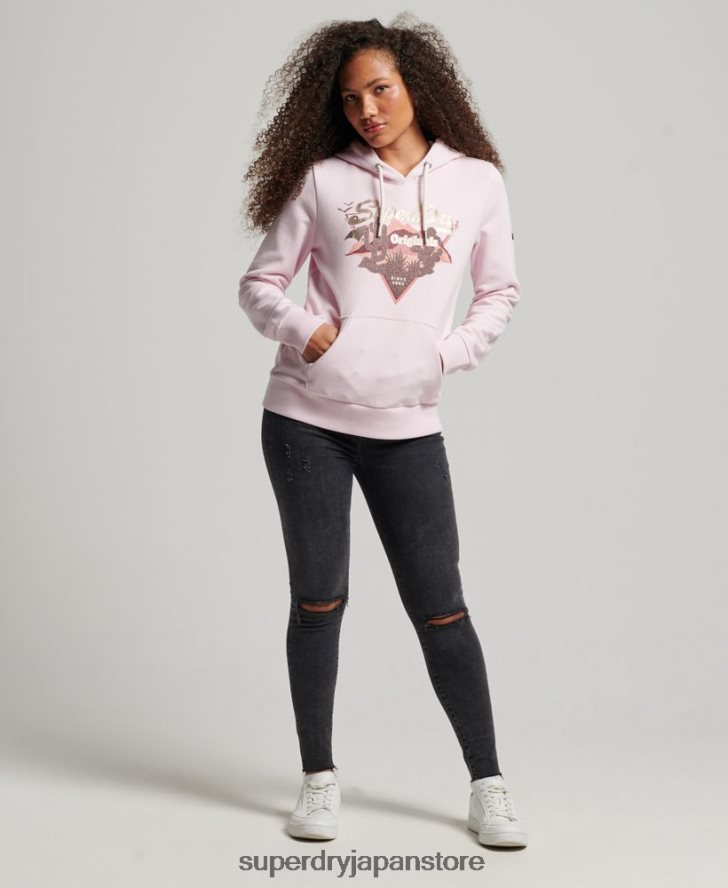 ヴィンテージロゴナラティブパーカー 女性 Superdry 衣類 ピンク 2J62PZ3292