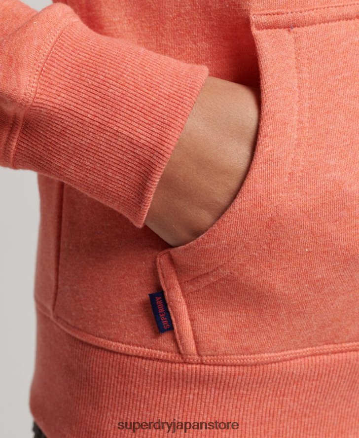 オーガニックコットン エッセンシャル ロゴ ジップ パーカー 女性 Superdry 衣類 コーラル 2J62PZ3293