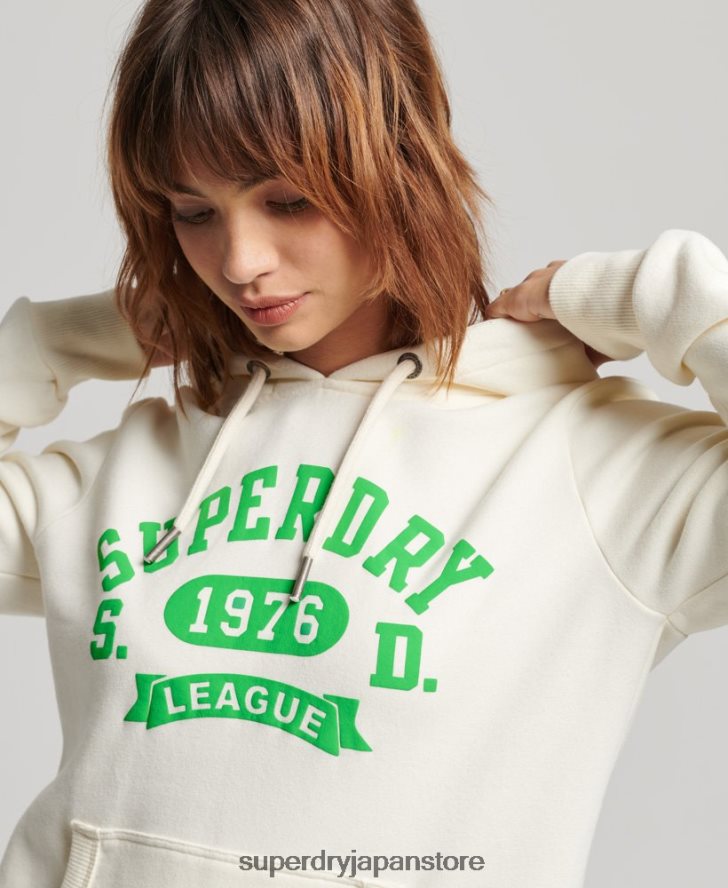 ヴィンテージアスレチックパーカー 女性 Superdry 衣類 白 2J62PZ3294