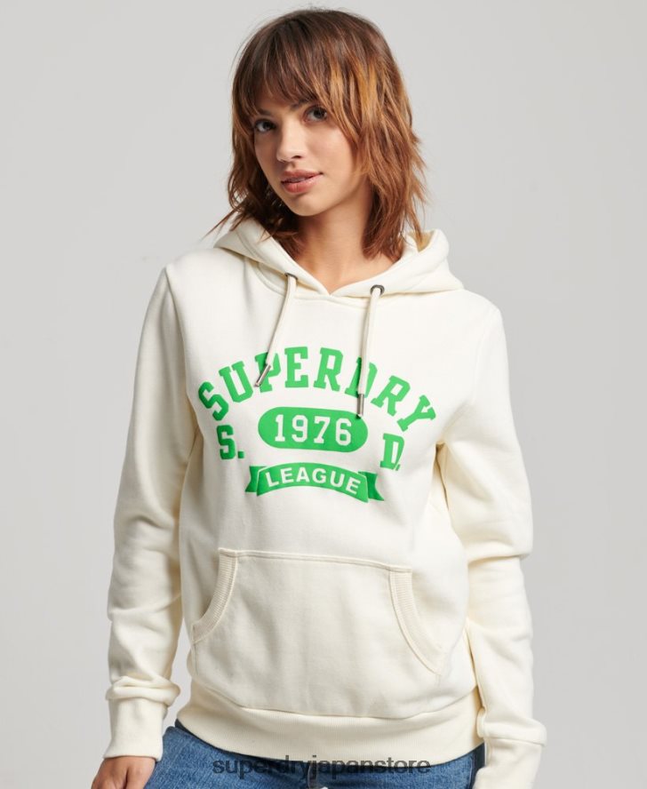 ヴィンテージアスレチックパーカー 女性 Superdry 衣類 白 2J62PZ3294