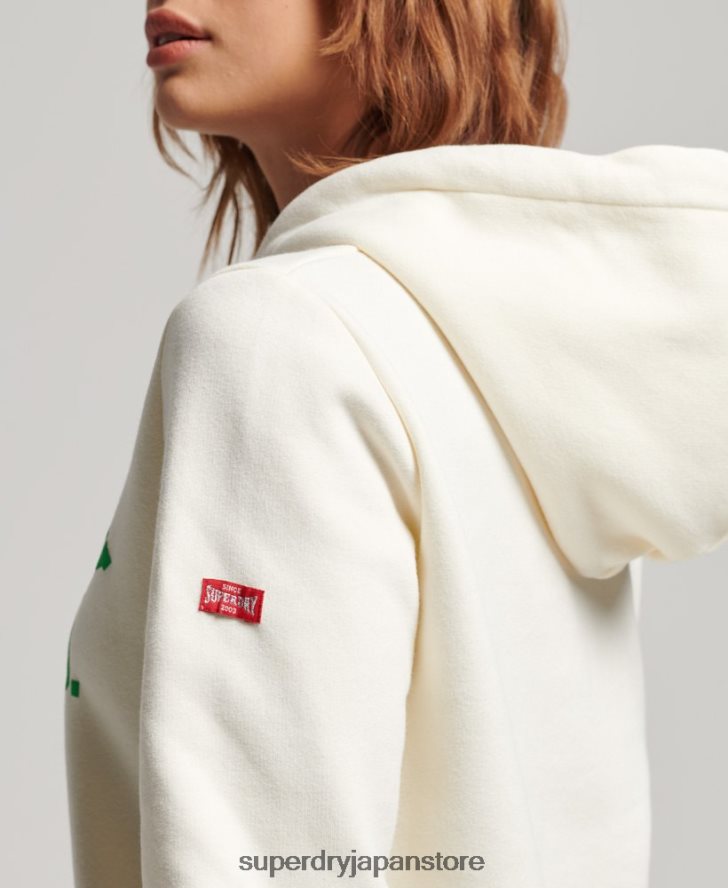 ヴィンテージアスレチックパーカー 女性 Superdry 衣類 白 2J62PZ3294