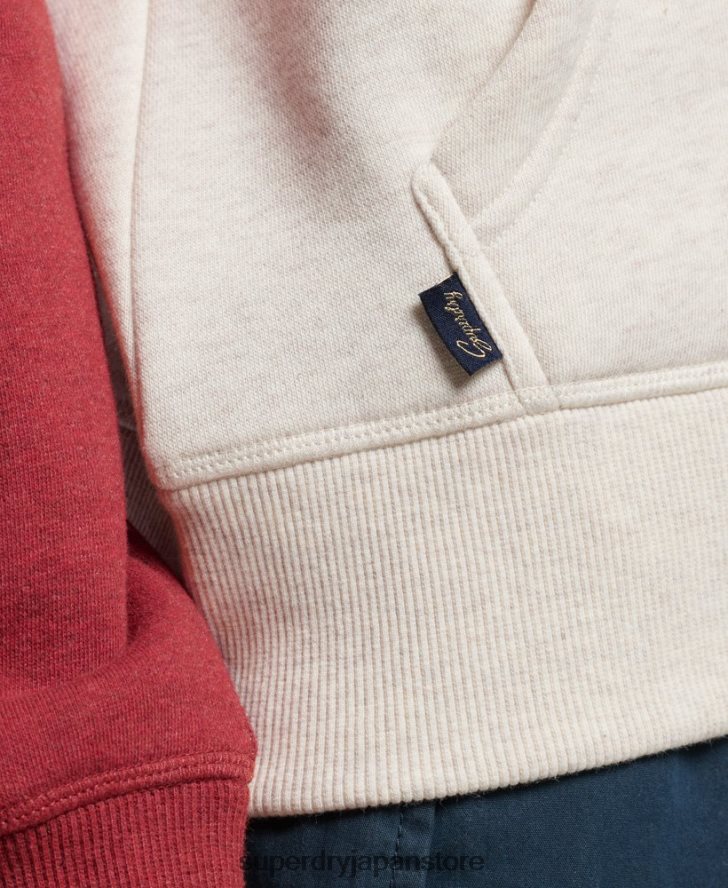 ヴィンテージロゴ刺繍ベースボールジップパーカー 女性 Superdry 衣類 赤 2J62PZ3296