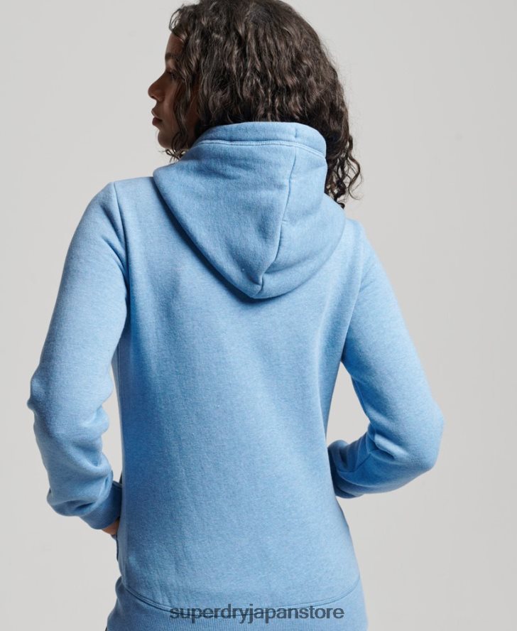 ヴィンテージロゴ刺繍ジップパーカー 女性 Superdry 衣類 青 2J62PZ3297