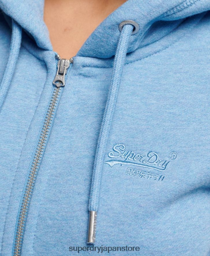 ヴィンテージロゴ刺繍ジップパーカー 女性 Superdry 衣類 青 2J62PZ3297