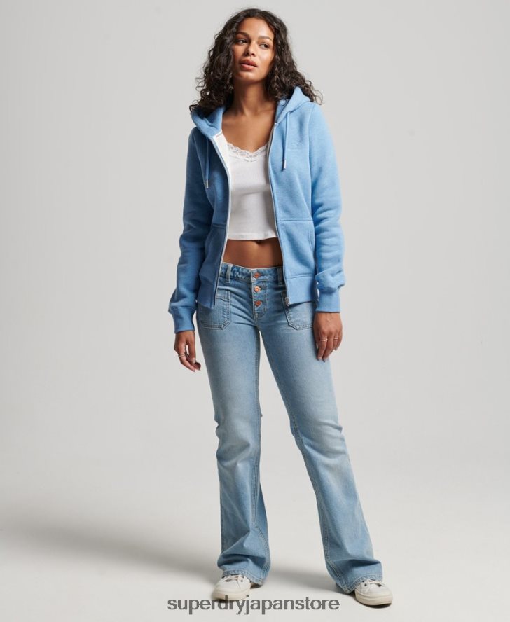 ヴィンテージロゴ刺繍ジップパーカー 女性 Superdry 衣類 青 2J62PZ3297