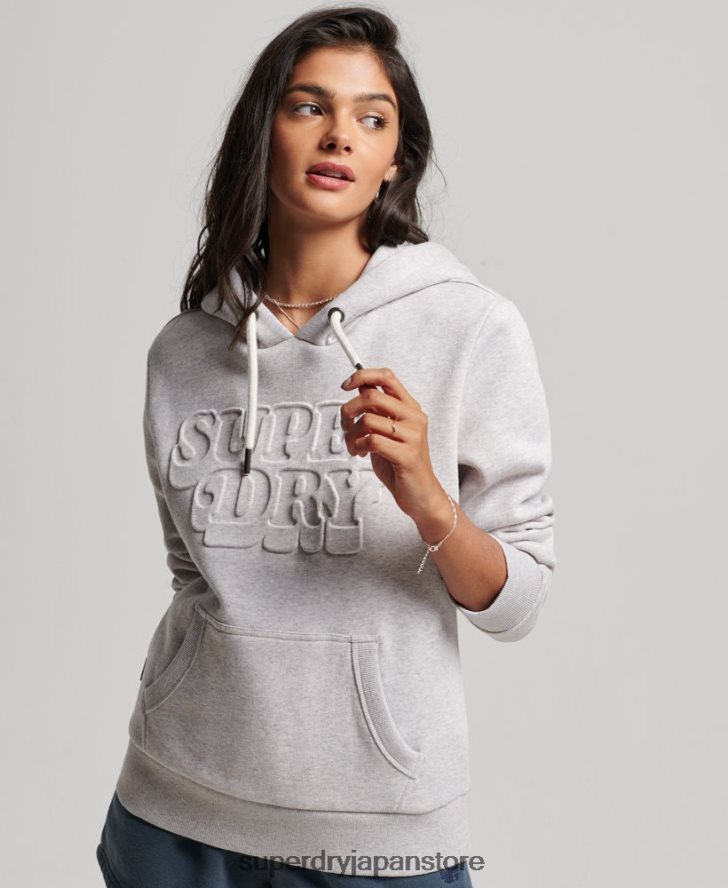 ヴィンテージクーパーエンボスパーカー 女性 Superdry 衣類 ライトグレー 2J62PZ3299