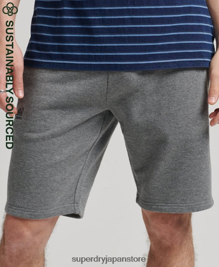 オーガニックコットン ヴィンテージロゴ ジャージー ショーツ 男性 Superdry 衣類 グレー 2J62PZ330