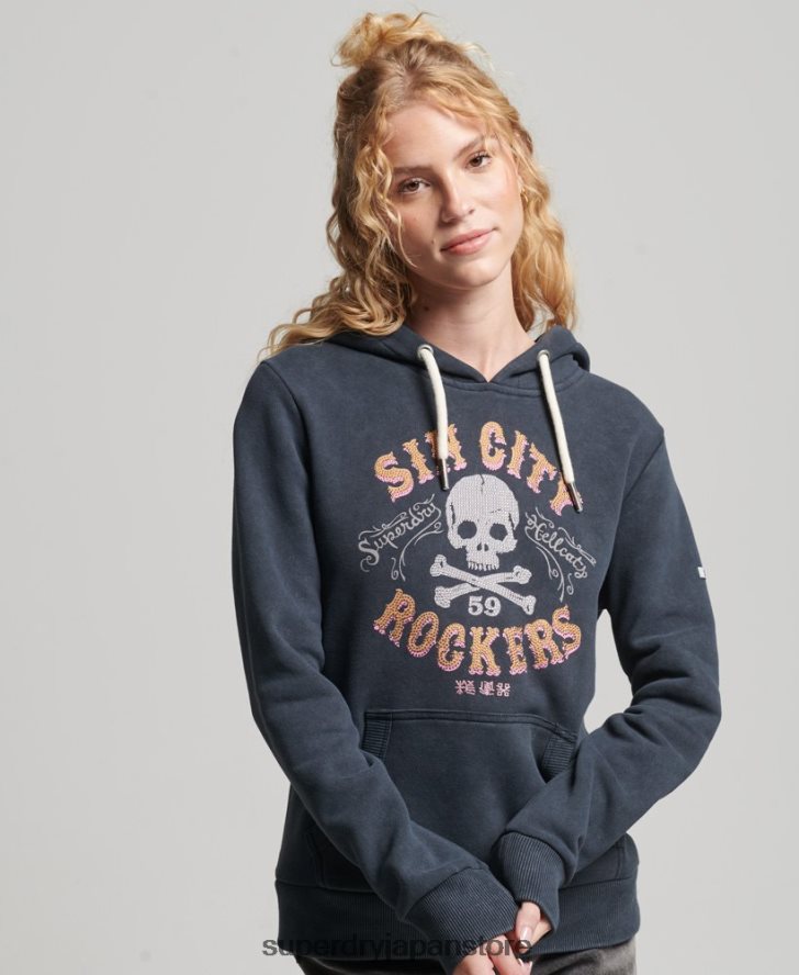 ブランドマークメタルパーカー 女性 Superdry 衣類 黒 2J62PZ3300