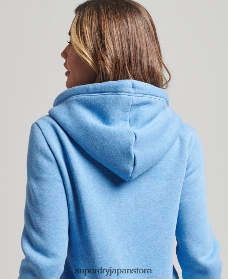 オーガニックコットン エッセンシャル ロゴ ジップ パーカー 女性 Superdry 衣類 青 2J62PZ3301