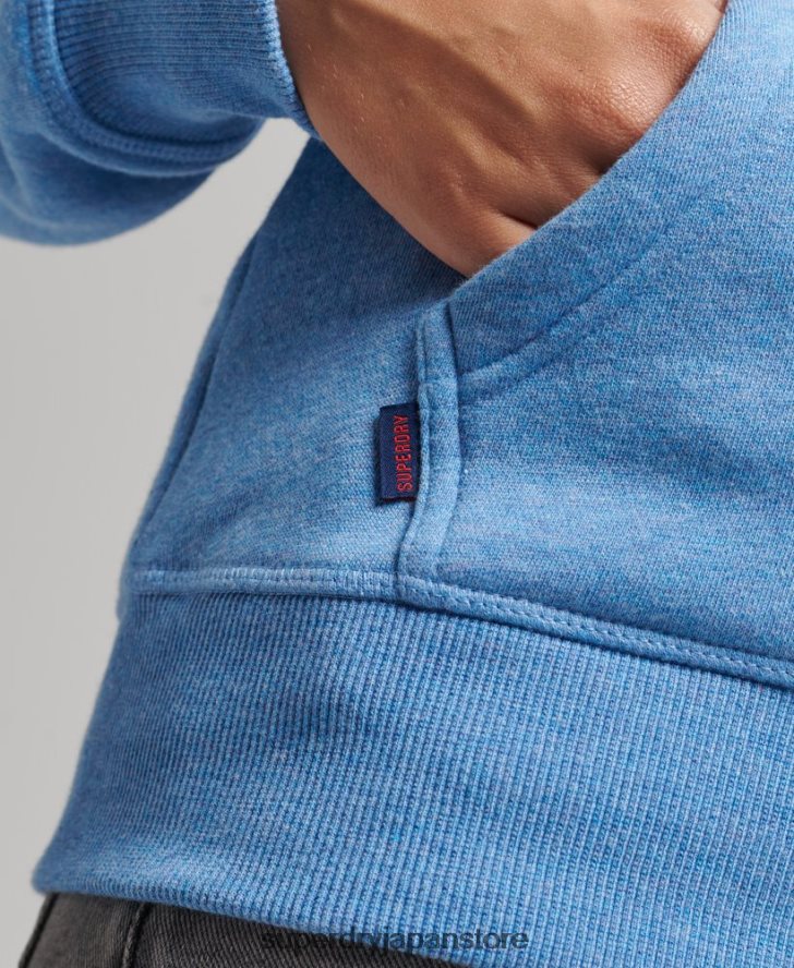 オーガニックコットン エッセンシャル ロゴ ジップ パーカー 女性 Superdry 衣類 青 2J62PZ3301
