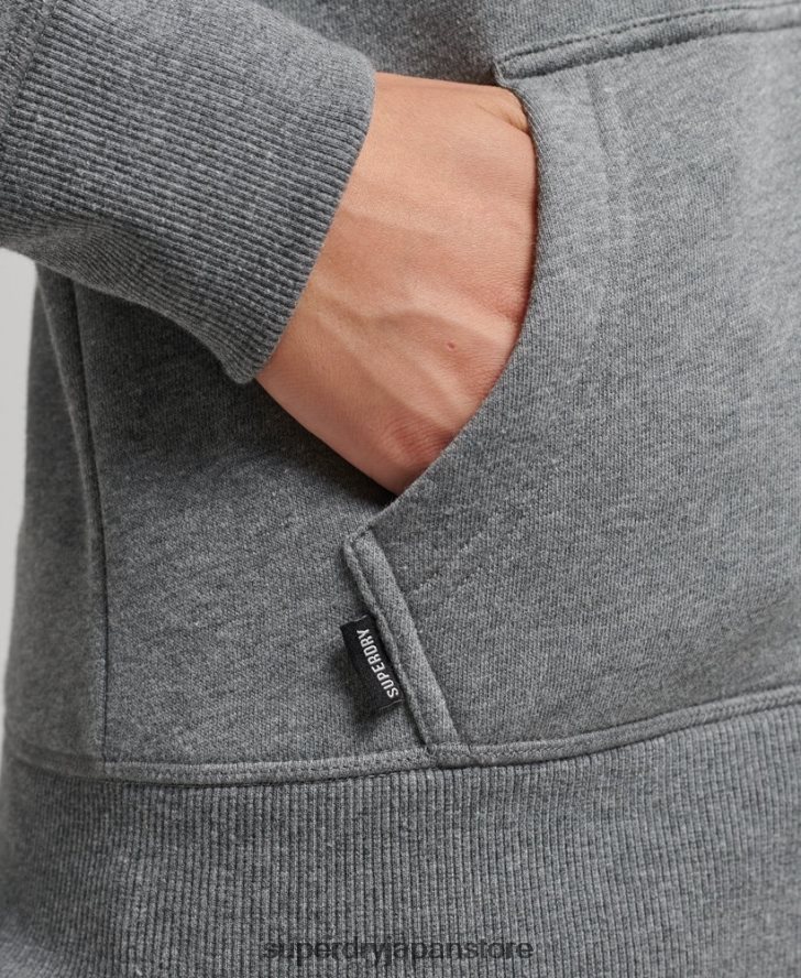 オーガニックコットン エッセンシャル ロゴ ジップ パーカー 女性 Superdry 衣類 グレー 2J62PZ3303