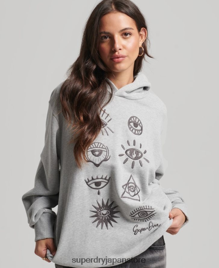 遊牧民のパーカー 女性 Superdry 衣類 グレー 2J62PZ3307