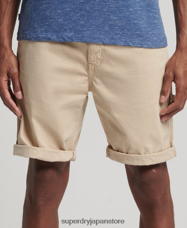 オーガニックコットン ヴィンテージ カーペンター ショーツ 男性 Superdry 衣類 クリーム 2J62PZ331