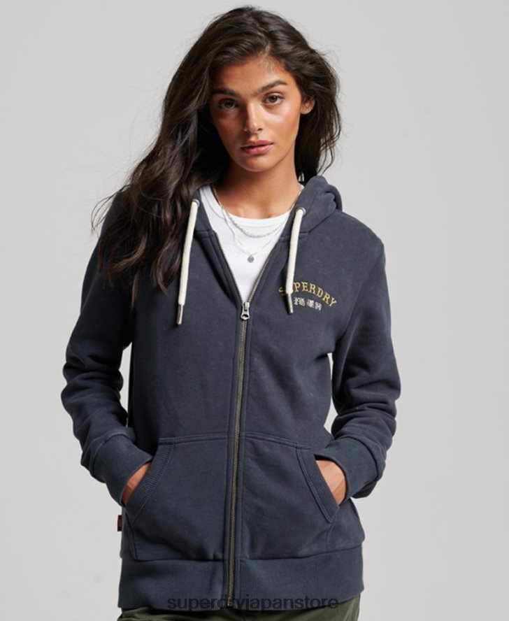ヴィンテージ マーチ ストア ジップ パーカー 女性 Superdry 衣類 黒 2J62PZ3310