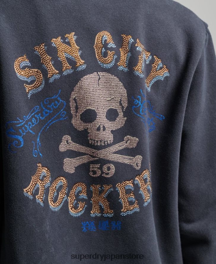 ヴィンテージ マーチ ストア ジップ パーカー 女性 Superdry 衣類 黒 2J62PZ3310