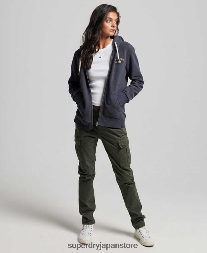 ヴィンテージ マーチ ストア ジップ パーカー 女性 Superdry 衣類 黒 2J62PZ3310