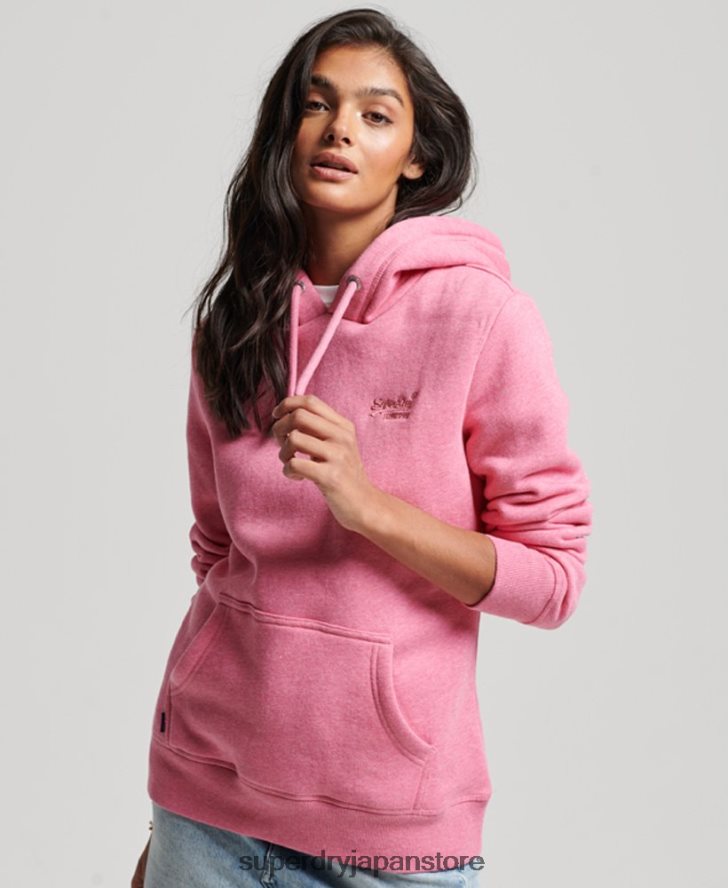 ヴィンテージロゴ刺繍パーカー 女性 Superdry 衣類 ピンク 2J62PZ3312