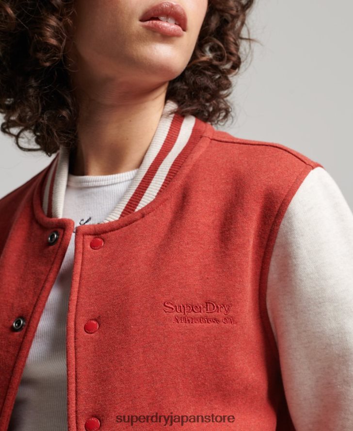 ヴィンテージロゴジャージーボンバージャケット 女性 Superdry 衣類 赤 2J62PZ3317