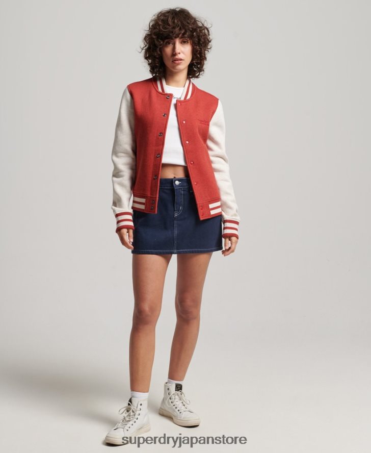 ヴィンテージロゴジャージーボンバージャケット 女性 Superdry 衣類 赤 2J62PZ3317