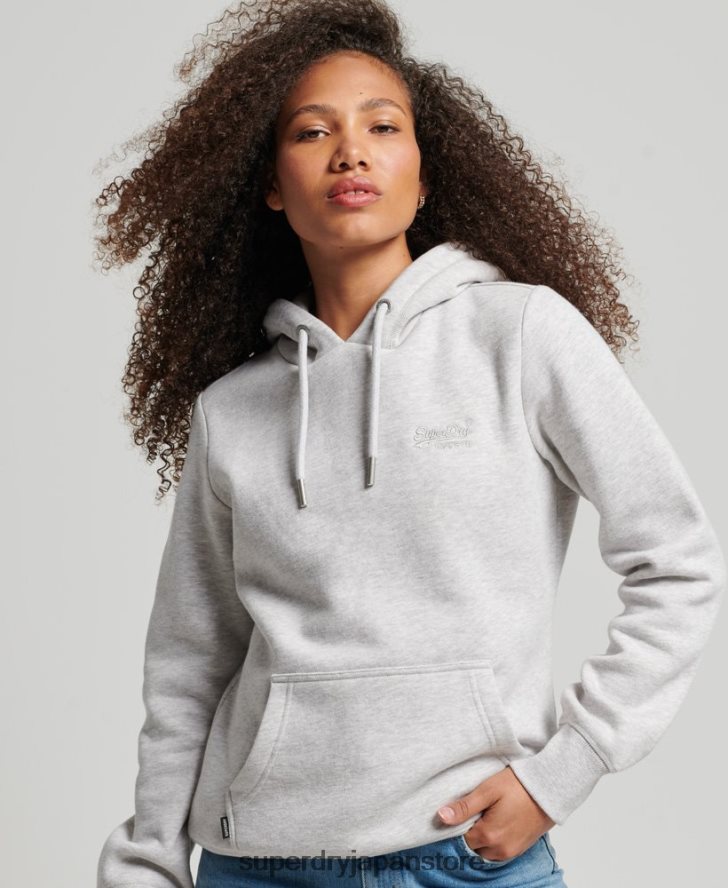ヴィンテージロゴ刺繍パーカー 女性 Superdry 衣類 ライトグレー 2J62PZ3320