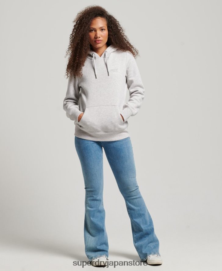 ヴィンテージロゴ刺繍パーカー 女性 Superdry 衣類 ライトグレー 2J62PZ3320