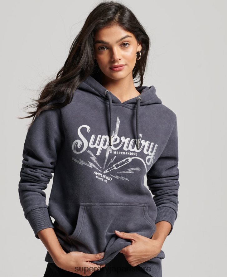 ヴィンテージグッズストアパーカー 女性 Superdry 衣類 濃い灰色 2J62PZ3321