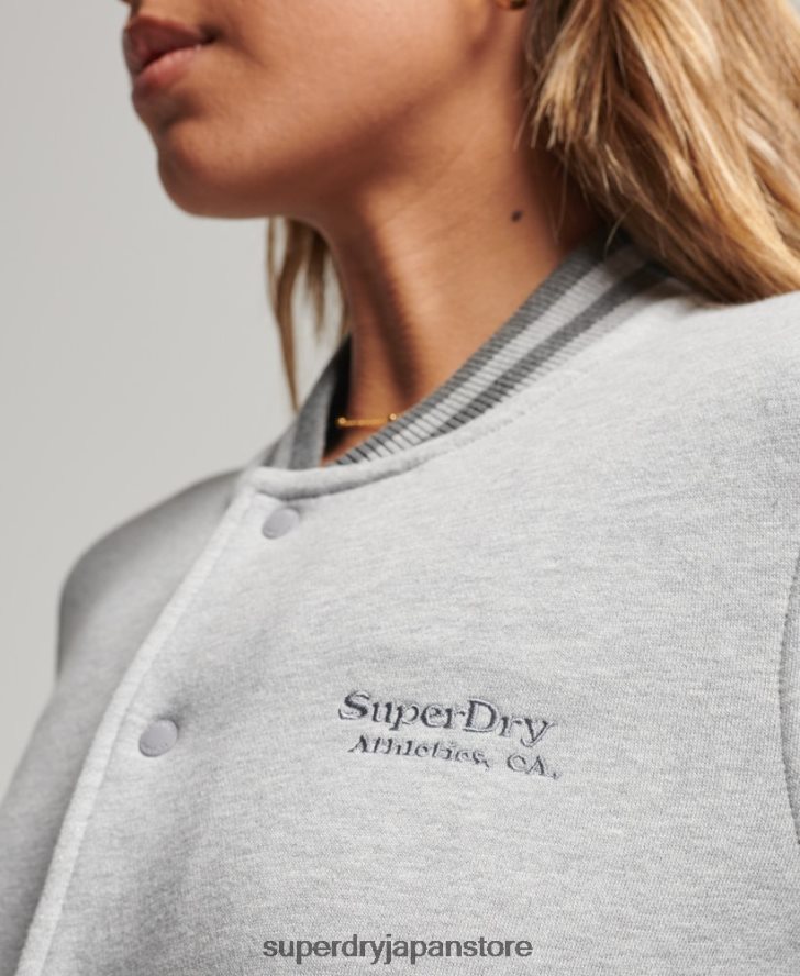 ヴィンテージロゴジャージーボンバージャケット 女性 Superdry 衣類 グレー 2J62PZ3325