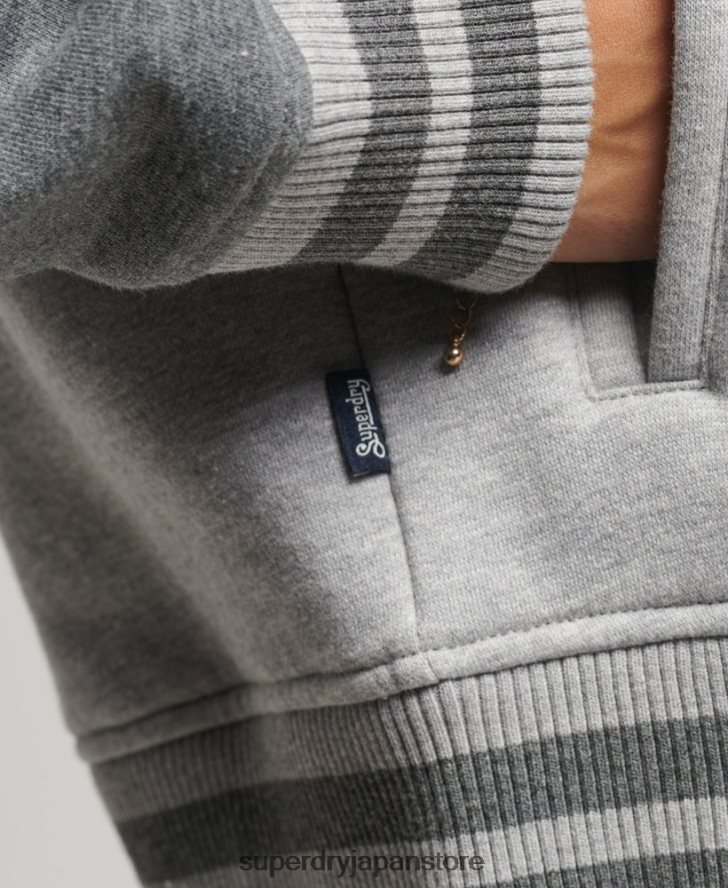 ヴィンテージロゴジャージーボンバージャケット 女性 Superdry 衣類 グレー 2J62PZ3325