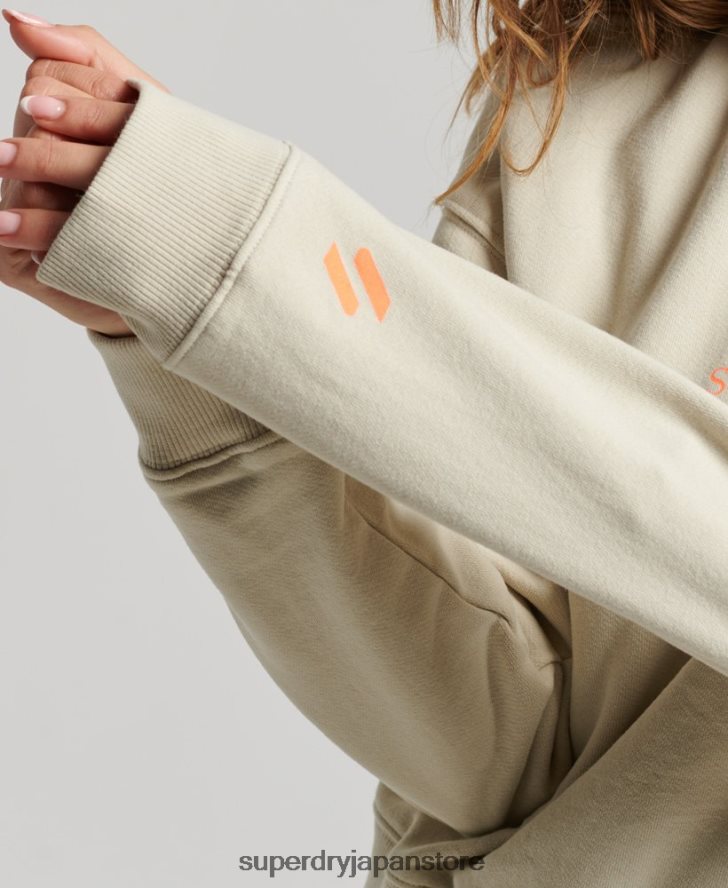 コアスポーツ ハーフジップ トラックトップ 女性 Superdry 衣類 ベージュ 2J62PZ3327