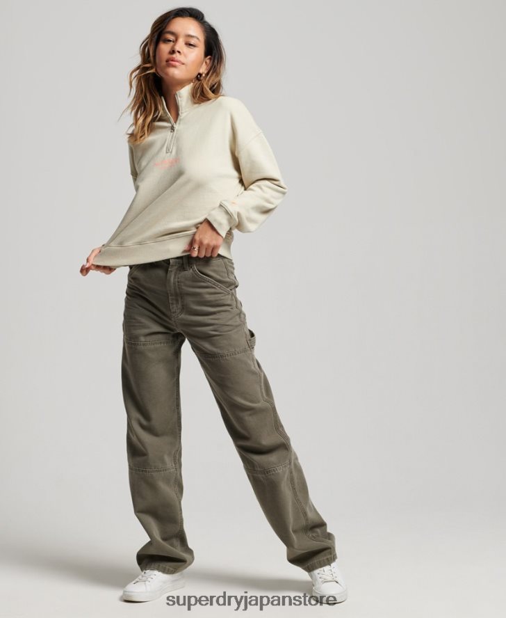 コアスポーツ ハーフジップ トラックトップ 女性 Superdry 衣類 ベージュ 2J62PZ3327
