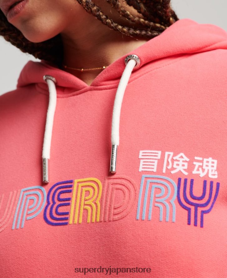 レトロレインボーパーカー 女性 Superdry 衣類 ピンク 2J62PZ3332